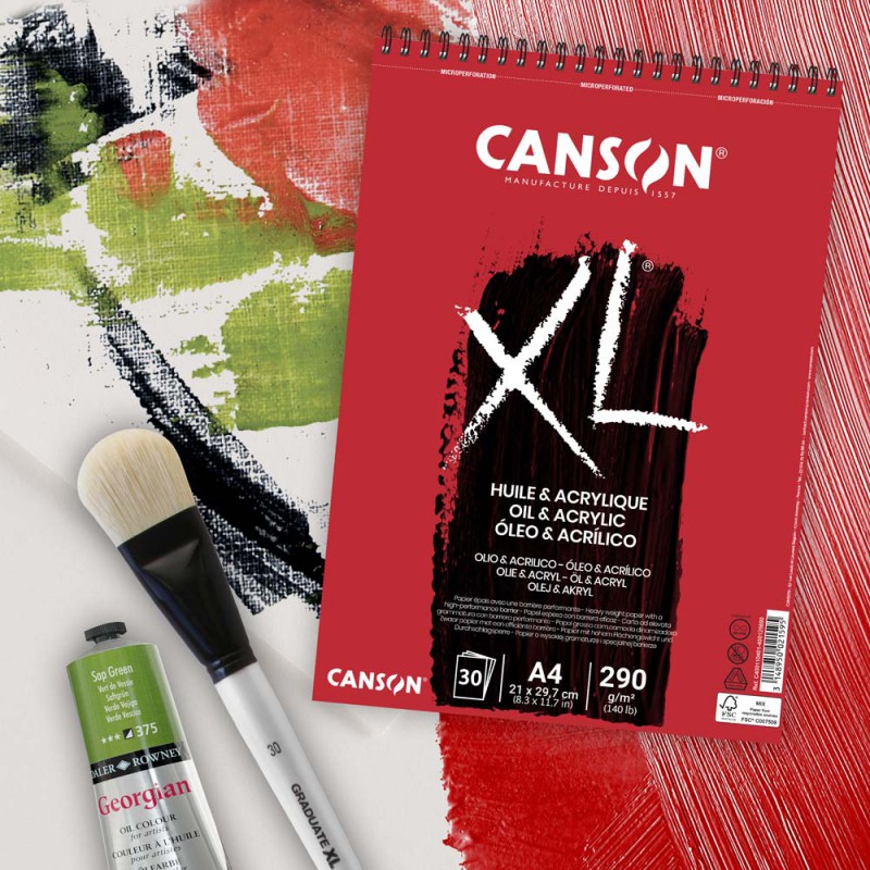 Canson XL Oil Akril tömb 290 g/m2 felül spirálkötöttfotó
